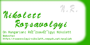 nikolett rozsavolgyi business card